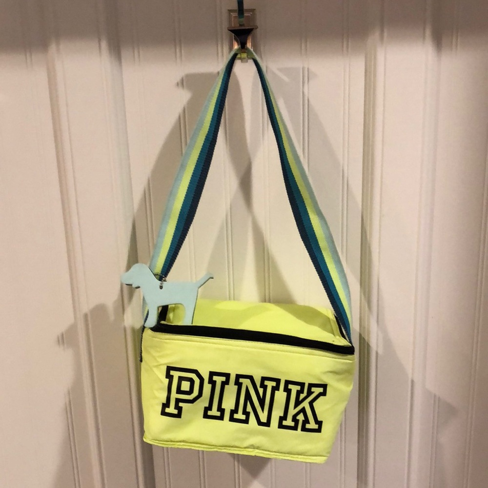 Pink Victoria Secret lunchbox with keychain